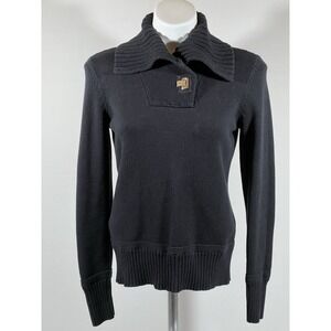Lauren Ralph Lauren Black Cowl Neck Sweater Medium Chic